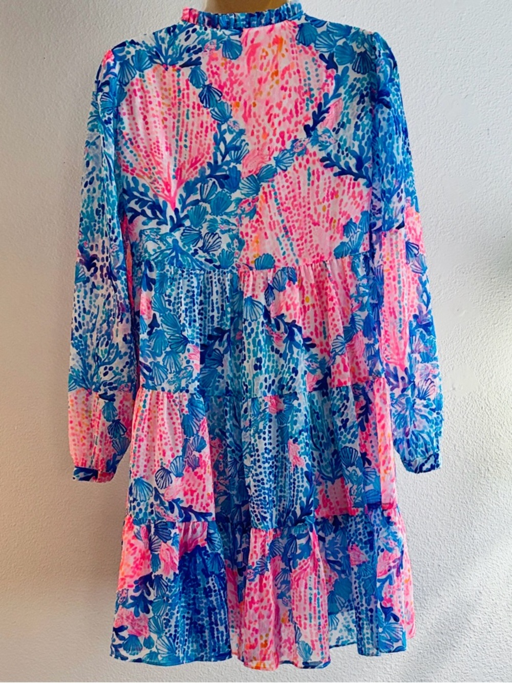 Lilly Pulitzer Sarita Coastal Sway With Me Shimmer Dress 0 babydoll beach - Picture 3 of 12